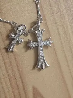 二重クロスネックレス タイニー CH シルバー925 刻印