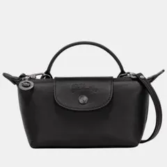 LONGCHAMP ロンシャン ポーチ　XS ブラック　オールレザー