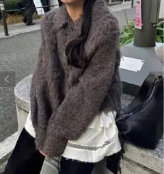 loin nuit ロワンニュイ シアーカラーニット グレー - メルカリ