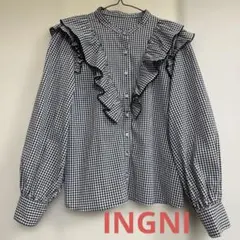 お値下！INGNI フリル チェック柄ブラウス
