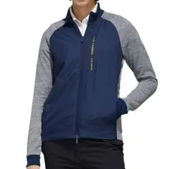 アディダスゴルフ　ファブリックミックス 長袖フルジップスウェット adidas