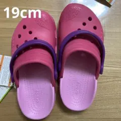 19cm Crocs キッズサンダル ピンク/パープル