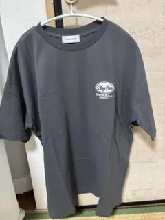 カレッジロゴ刺繍 サイドスリット オーバーサイズ 半袖Tシャツ