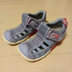 キッズサンダル グレー/レッド（18cm）