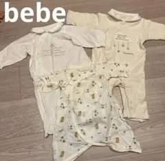 bebe 長袖ツーウェイオール コンビ肌着 3枚セット フリーサイズ