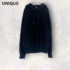 ユニクロ　フード付きパーカー　長袖　ブラック　S コットン100% シンプル