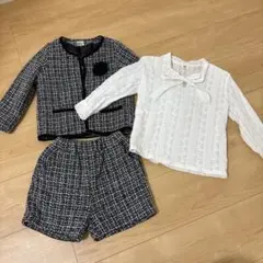 子供スーツ　上下セット　ボウタイブラウス