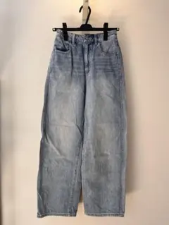 ライトブルー デニム ワイドパンツ XSのサムネイル