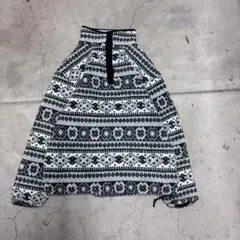 90s L.L.Bean 総柄 フリース スナップT モノトーン