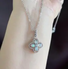 天然石 シルバーオパールのネックレス（番号A5227）