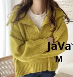 美品☆クラシカルエルフ　JaVa　イエロー ハーフジップセーター　Мサイズ