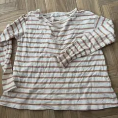 130cm キッズ　ストライプ長袖カットソー
