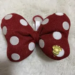 ディズニー　ミニーマウス　ヘアゴム　赤　リボン