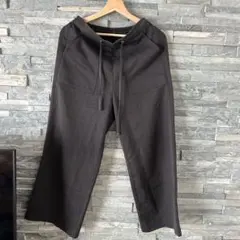 ブラックワイドパンツ コットン混紡