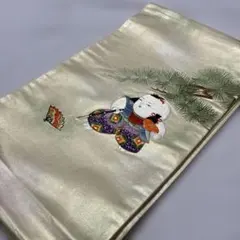 正絹の袋帯　刺繍のサムネイル