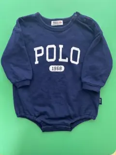 【POLO】ネイビー 長袖ロンパース
