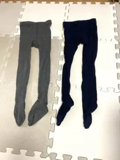 キッズ　タイツ ネイビー グレー 2点セット　無印良品　110-120