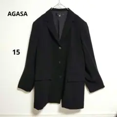 AGASA アガサ ブラック テーラードジャケット ボタン付き 春