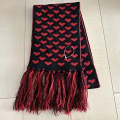 ［新品］ハート柄　マフラー　赤黒