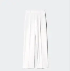 【完売商品】タックワイドパンツ ユニクロ ホワイトxs 丈長め