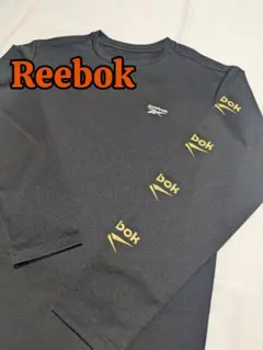 リーボック ロングTシャツ L 黒 メンズ 薄手 長袖 カットソー 春 夏 ロゴ