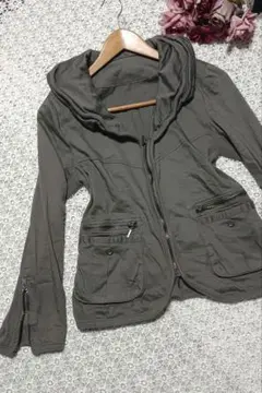 y2kグランジarchiveミリタリー風フード付きジッパーブルゾン