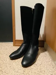 【クロエ】 ブーツ　黒　ブラック レザー　35 ステッチ クロエ】 ブーツ 黒 ブラック レザー 35 ステッチ 黒 革 ステッチ 色