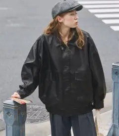 比翼デザインヴィンテージライク オーバーサイズブルゾン