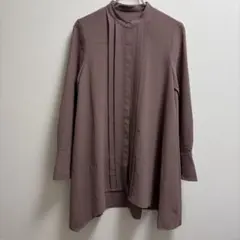PLST プラステ ビエララウンドヘムシャツ ブラウン Mサイズ バンドカラーのサムネイル