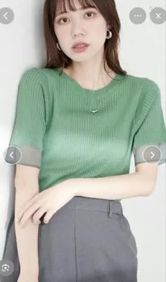 natural couture 袖口シアー　グリーンのサムネイル