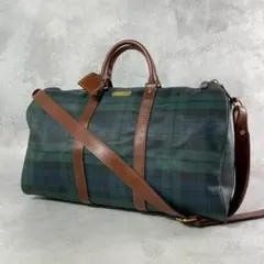 ポロラルフローレン ボストンバッグ 2way ブラシ付き ブラックウォッチ