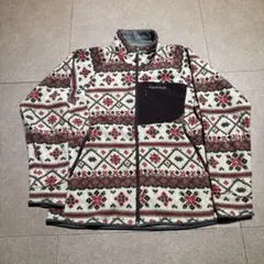 Montbell フリースジャケット　アウトドア　クリマプラス100　総柄　S