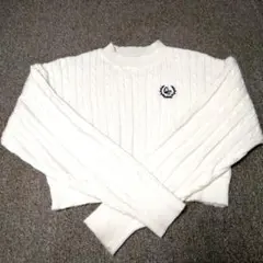 OLIVE des OLIVE ケーブル編みニット セーター ショート丈