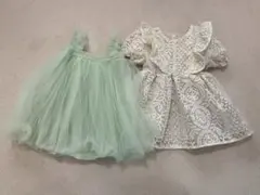ベビードレス セット ミントグリーンとホワイト