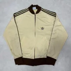 古着 80s アディダス ATP トラックジャケット ブラウン ベージュ 茶 ⑤