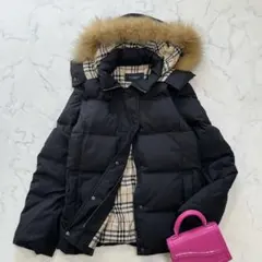 美品✨バーバリーロンドン ダウンジャケット ファーフード ノバチェック 38