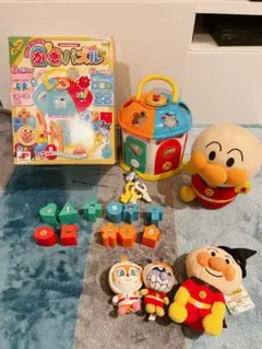 アンパンマンかぎパズル＋Newおいかけっこアンパンマン＋ぬいぐるみ3点