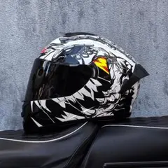 新品 ダブルシールド 内蔵サングラス フルフェイスヘルメット 花柄 XL