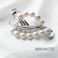 ミキモト✨花珠級】あこや真珠 ブローチ 6P オーロラパール リーフ