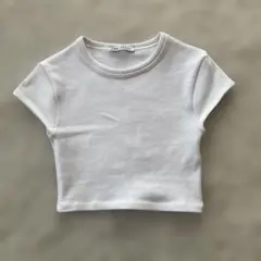 ホワイト 半袖 Tシャツ ZARA