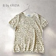 美品✨B by KRIZIA レオパード柄　半袖ニット　ロゴストーン付き　L