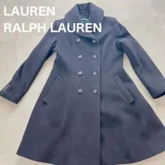 美品 ラルフローレン カシミヤ混 ロングコート サイズ M 相当 ブラック RALPH LAUREN ラルフ ローレン ロングコート カシミヤ混