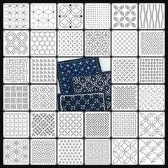 刺し子 型紙 ステンシル 32種類 セット テンプレート 初心者 刺繍 DIY