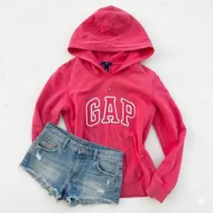GAP 2015年製 アーチロゴ パーカー XL ピンク オーバーサイズ