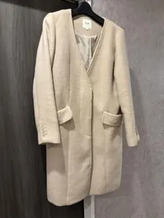 BEAMS HEART ベージュ Vネック ロングコート Sサイズ