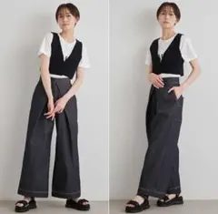 【値下げました！】emmi ダークデニム ワイドパンツのサムネイル