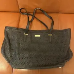 kate spade 黒 花柄トートバッグ袋付き