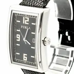 稼働品 FURLA 腕時計 クォーツ ブラック文字盤 レクタン ボーイズ 男女のサムネイル