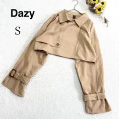 【Dazy】トレンチコート ショート丈 クロップド丈 ベージュ系 スプリング S