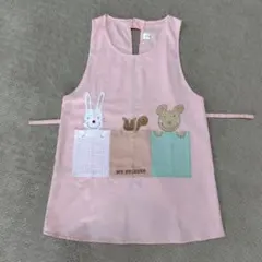 保育用♥️動物ポケット♥️可愛い ピンクエプロン